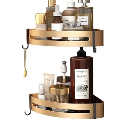 China Freestanding Toilet Punch Storage Holder Bathroom Vanity Shower Gel Shampoo Rack Hot Convenient Toiletry Accessories Shelf for sale