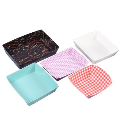 China Recycled Foldable Materials Container Hot Dog Cookie Paper Boxes Food Wrapping Paper Food Takeout Box for sale