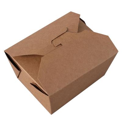 China Recycled Paper Meal Bento Boxes Oil Proof Materials Brown Biodegradable Food Kraft Lunch Boxes Disposable With Lid for sale