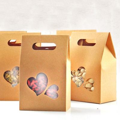 China 2021 Recyclable Simple Designed Paper Box Window Kraft Paper Food Takeout Paper Bag for sale