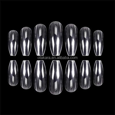 China 500PCS Design Long Ballerina Nail Half Tips Artificial UV False Nail Art Tips Coffin Gel ABS Clear False DIY Nails for sale