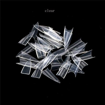 China 500pcs/bag design tips french acrylic gel nail tips false stiletto nail natural white clear fake point french for sale