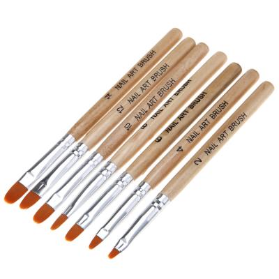 China 5Pcs/set Wooden Nail Polish UV Gel Brush Nail Art Builder Extension Nail Art Brush for sale