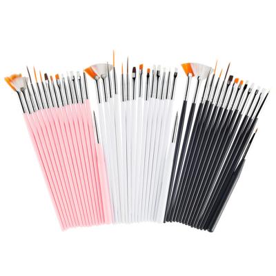 China 15pcs/set NAIL Painter Nail Brush Sets Pink Black Color White Brush Nails Economical for sale