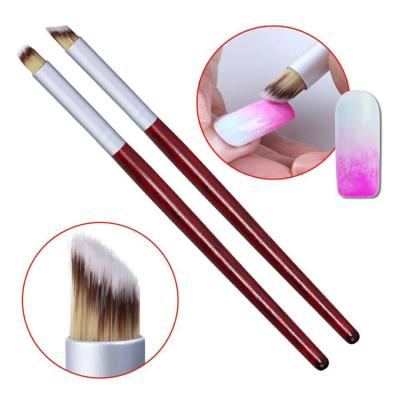 China 1Pcs NAIL Gradient Wood Nail Art Pen Blooming Nail Art Brush Red Color Shade for sale