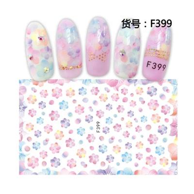 China 3D F Series F379-398 Summer Nail Sticker Flower Slider Nail Art Transfer Decal Colorful Charm for sale