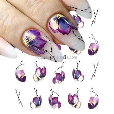 China 2D Manicure Decorations Nail Tool Foils Nail Art Template Water Sticker Black Simple DIY Imagination Nail 1pcs for sale