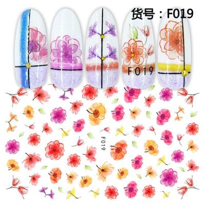 China 3D Series 033-062 F Series 033-062 Nail Sticker Mixed Flower Nail Sticker Art Adhesive Craft Tips DIY Beauty Charm Elegant Nail Art Decorations for sale