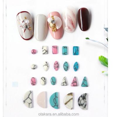 China 3D Beauty Supply Split Turquoise Nail Art Japanese Style DIY 3D Stone Nail Decorations for sale