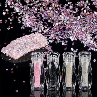 China 3D Bottle 1 Mini Caviar Beads Crystal Tiny Rhinestone Micro Glass Bead For Nails DIY 3D Glitter Colorful Nail Art Decorations for sale