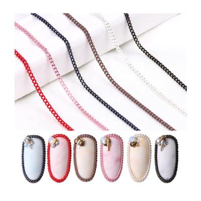 China 50cm*6colors Mix Nail Art Metal Chain 3D Nail Art Decoration Charm Punk Alloy Nail Studs DIY Nail Design Manicure Jewelry Accessory for sale