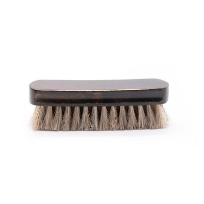 China Premium Soft Wooden Handle Shoe Horsehair Cleaning Polishing Brush For Leather Shoes for sale