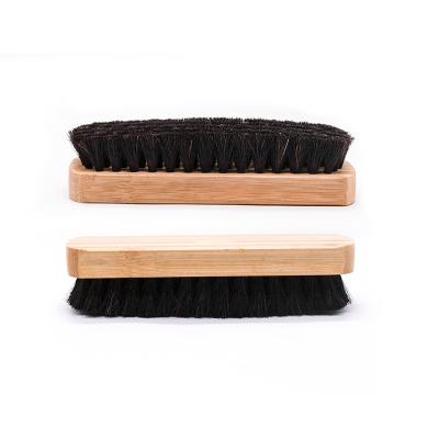 China 100% Natural Bamboo Shoe Cleaner Hot Selling Bamboo Horsehair Shoe Shine Brush Dauber for sale