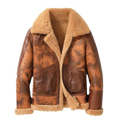 China QUICK DRY Men's authentic sheepskin coat, winter warm leather jacket, luxury warm for sale