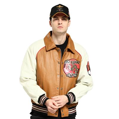 China QUICK DRY 2022 High quality men's real leather Jacket Winter bomber motorcycle 100% sheepskin men's leather jacket for sale