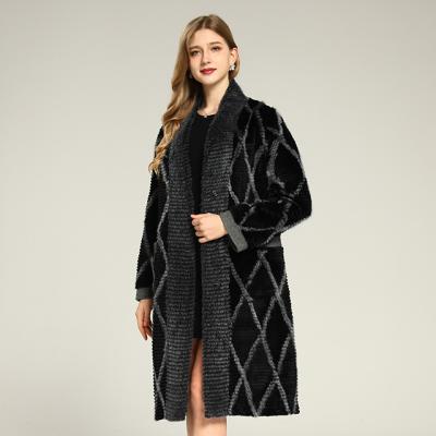 China Anti-wrinkle Women's double-sided black mink fur coat winter warm real mink fur coat winter thickened warm clothing wholesale for sale