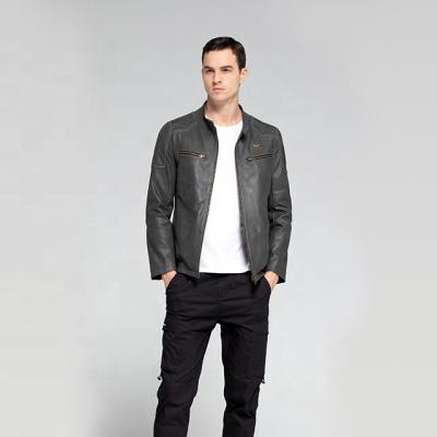 China Breathable Popular and customizable - High quality black men's real leather jacket for sale