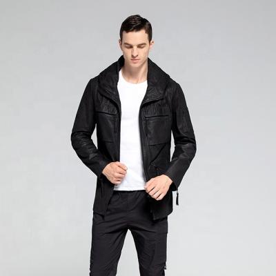 China Regular Popular and customizable - High quality black men's real leather jacket for sale