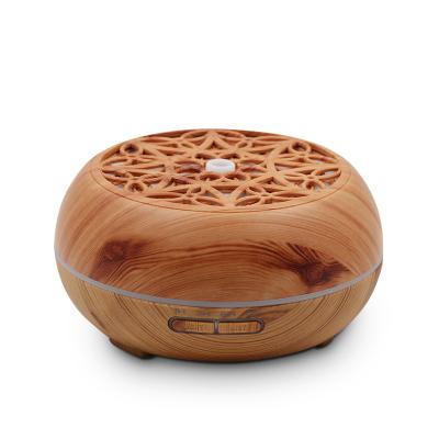 China Power-2022 Waterless Unique Products USB Mini Humidifiers 550ml Wood Grain Car Humidifier Round Shape Diffuser Humidifier for Youth for sale