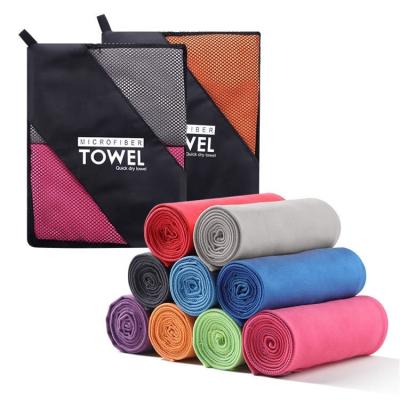 China Travel Towel Microfiber Suede Microfiber Fitness Yoga Sustainable Camping Quick Drying Custom Sports Backpacking Gym Swimming Towel for sale