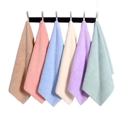 China Sustainable Cheap Reusable Household Kitchen Wash Cloth Matched Absorbent Microfiber Hand Cleaning Towel for sale