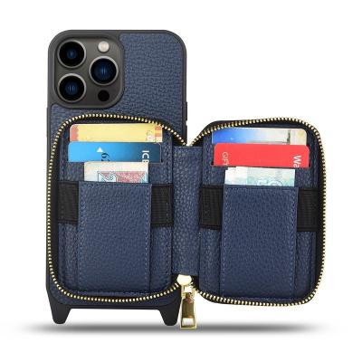 China Custom Factory Leather Adjustable Phone Strap Wallet Strap PU Hook Groove Wallet Cell Phone Carrying Case for sale