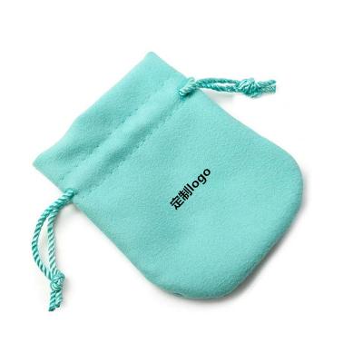 China Easy To Storage Custom Logo Jewelry Velvet Bags Drawstring Travel Gift Jewelry Packaging Pouch With Button for sale