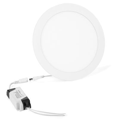 China Modern Popular White Round Dimmable Led Desk Panel Light Aluminum Frame Led Ceiling Light for sale