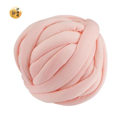 China Cavity Normal Giant Velvet Polyester Cotton Tube Bulky Hand Knitting Yarn for sale