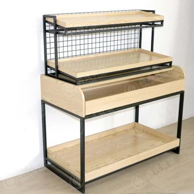 China Single Sided Shopping Mall 3 Tier Multi-Use Slatwall Display Rack Equipment Supermarket Shelves for sale