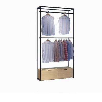 China Single Sided Clothes Shelves Stand Iron Clothing Shelf Shopping Clothes Display Rack for sale