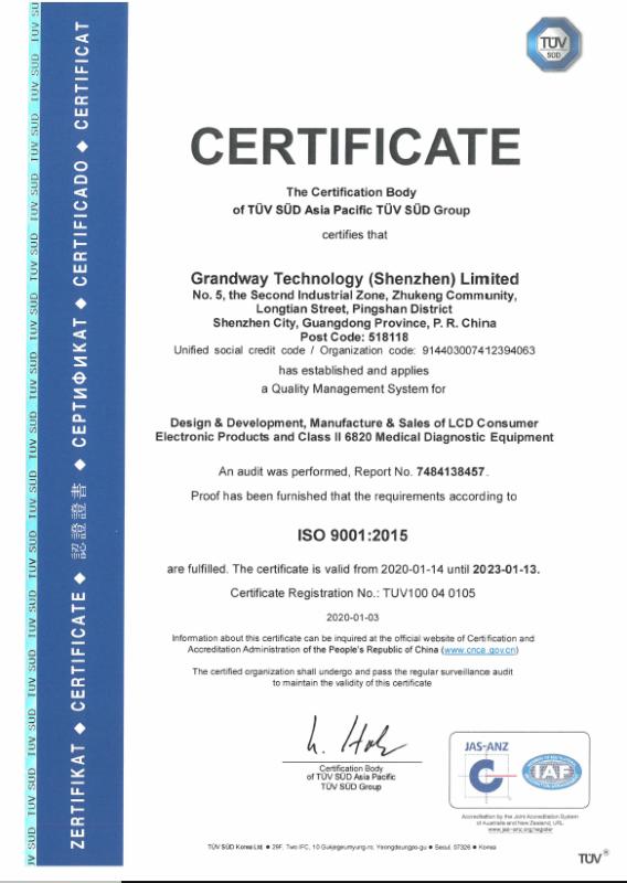 ISO9001 - Grandway Technology (shenzhen) Limited