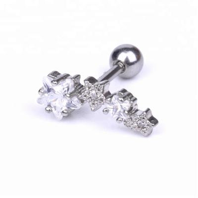 China Stud Earrings New Products Zircon Jewelry Surgical Steel Piercing Stud Earrings for sale