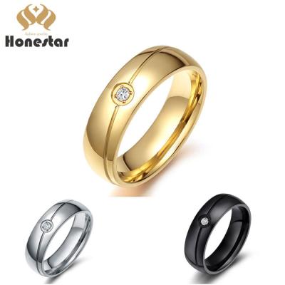 China FASHIONABLE stainless steel wedding ring with a stone for sale