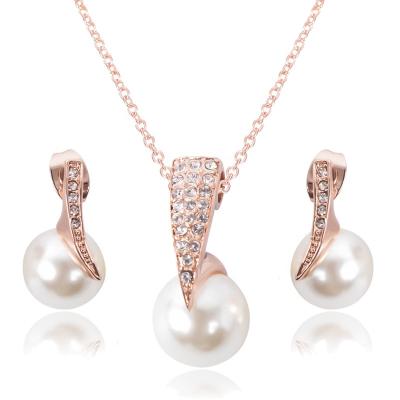 China Necklace ANG Earring Sets High Quality Pearl Necklace And Earring Jewelry Sets for sale