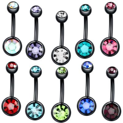 China Fashion Rainbow Color Navel Belly Button Magnetic Belly Piercing Ring for sale