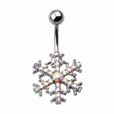 China Nickel Free Snow Deer Tree Christmas Belly Button Rings TRENDY Belly Button Pendant for sale