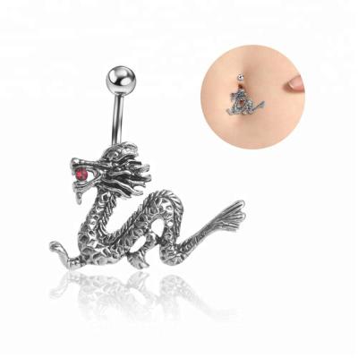 China Red Belly Ring Fashion Gem Dragon Belly Button Ring Perforation for sale