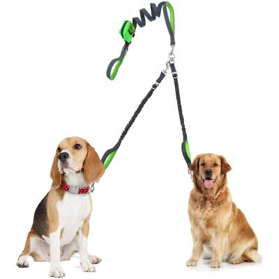 China Thoughtful Adjustable Double Handle Dog Leash Nylon Dog Leash Walking And Training Leash for sale