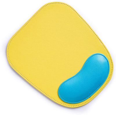 China With High Quality Wrist Rest Shenzhen Factory The Yellow Color Leather Mouse Pad Wrist Rest For Girl for sale