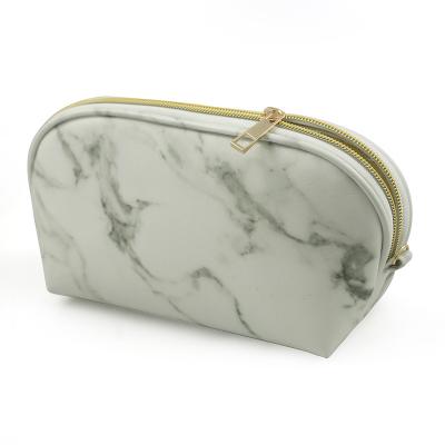 China Fashion Design Women Marble Pattern PU Leather Cosmetic Bags Zipper Pouch for sale