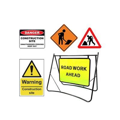 China Construction work zone road construction safety warning signs frame road work zone signs roadside safety closed signs ahead for sale