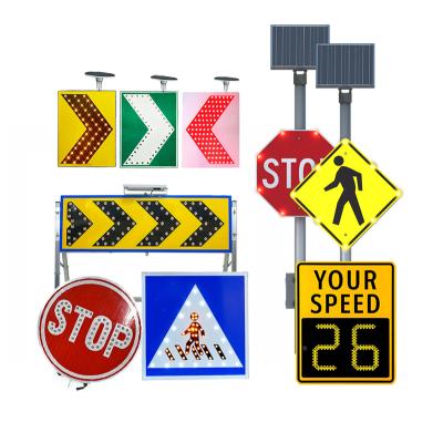 China Road Construction Site High Quality STOP Glow Traffic Solar Powered Chevron Flashing Electronic Led Road Warning Electric Signs Ship Factory Price for sale