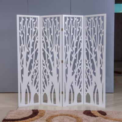 China New Classic/Postmodern White Sheet Wood Folding Screen Room Divider Panel For Living Divide for sale