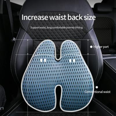 China 2022 Therapy Bottom OEM Own LOGO Amazon Mesh Fabric Back Cushion Memory Foam Lumbar Back Support Pillow For Lower Back Pain Relief Chair for sale