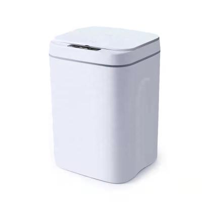 China RV 12L 14L 16L Commercial Automatic Home Office Toilet Flip Smart Sensor Notched Trash Can With CE ROHS for sale