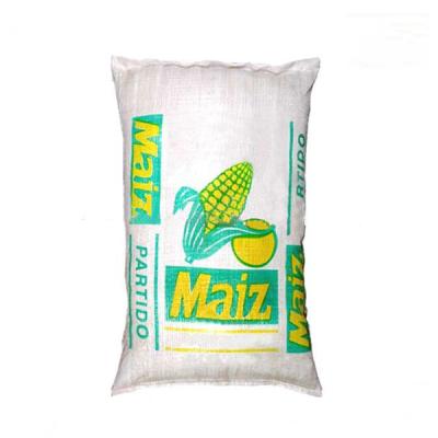 China Saco tecido Pp laminado 50kg branco do polipropileno para a farinha de arroz à venda