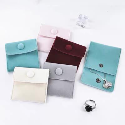 China Who respects the environment; Recyclable; Customized Reusable Printed Bling Luxury Jewelry Necklace Earring Velvet Envelope Pouch Packaging Makeup Bags With Logo for sale