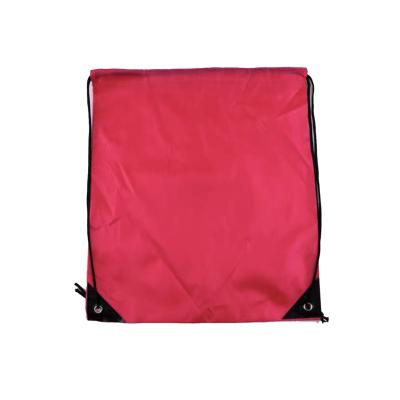 China Who respects the environment; Recyclable; Cheap portable foldable pink polyester fabric shopping nylon drawstring bag eco-friendly hot sale reusable mini with logo for sale