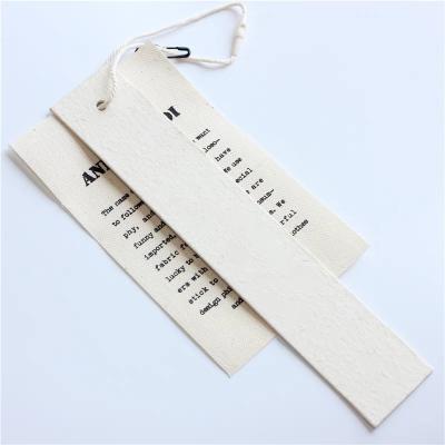 China Sustainable Wholesale Eco-Friendly Custom Cotton Canvas Fabric Tags Square Strings Custom Apparel Garment Canvas Hang Tags With Logo for sale